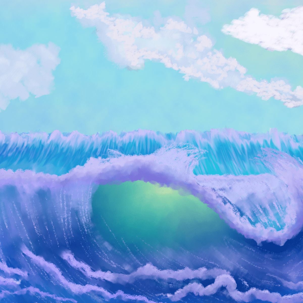Photo of a digital painting of a tropical wave