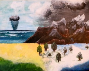 Dramatica: Acrylic paint on poster board A painting depicting different landscapes composed: beach, mountain, stormy, snowy, grasslands. https://lizzyprittyarts.com/product-category/artwork-by-name/dramatica/ https://www.redbubble.com/shop/ap/83961820 https://fineartamerica.com/featured/dramatica-lizzy-pritty-arts.html https://lizzyprittyarts.threadless.com/designs/dramatica