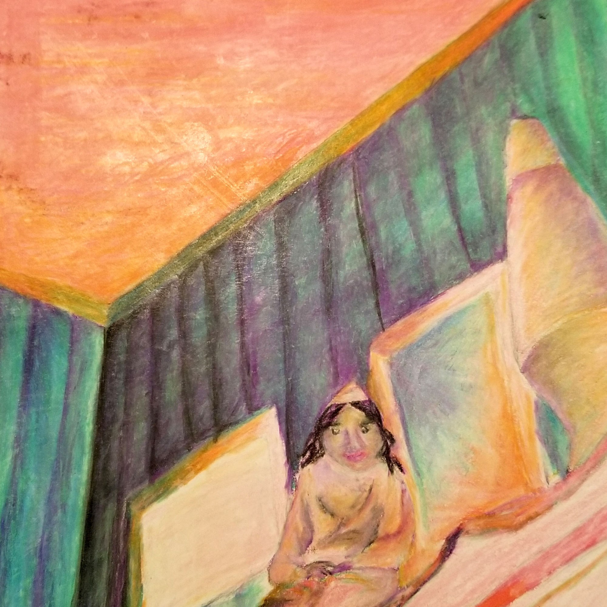 Inversion of Perspective: Colored Pencil on paper Drawing with an inverted perspective drawing of a little girl sitting on a dresser. The idea behind this piece is to show that perspective is not always as it seems. Though the little girl in the drawing is in actuality average in size, she is made to seem like a doll on display. https://lizzyprittyarts.com/product-category/artwork-by-name/inversion-of-perspective/ https://lizzyprittyarts.threadless.com/designs/inversion-of-perspective