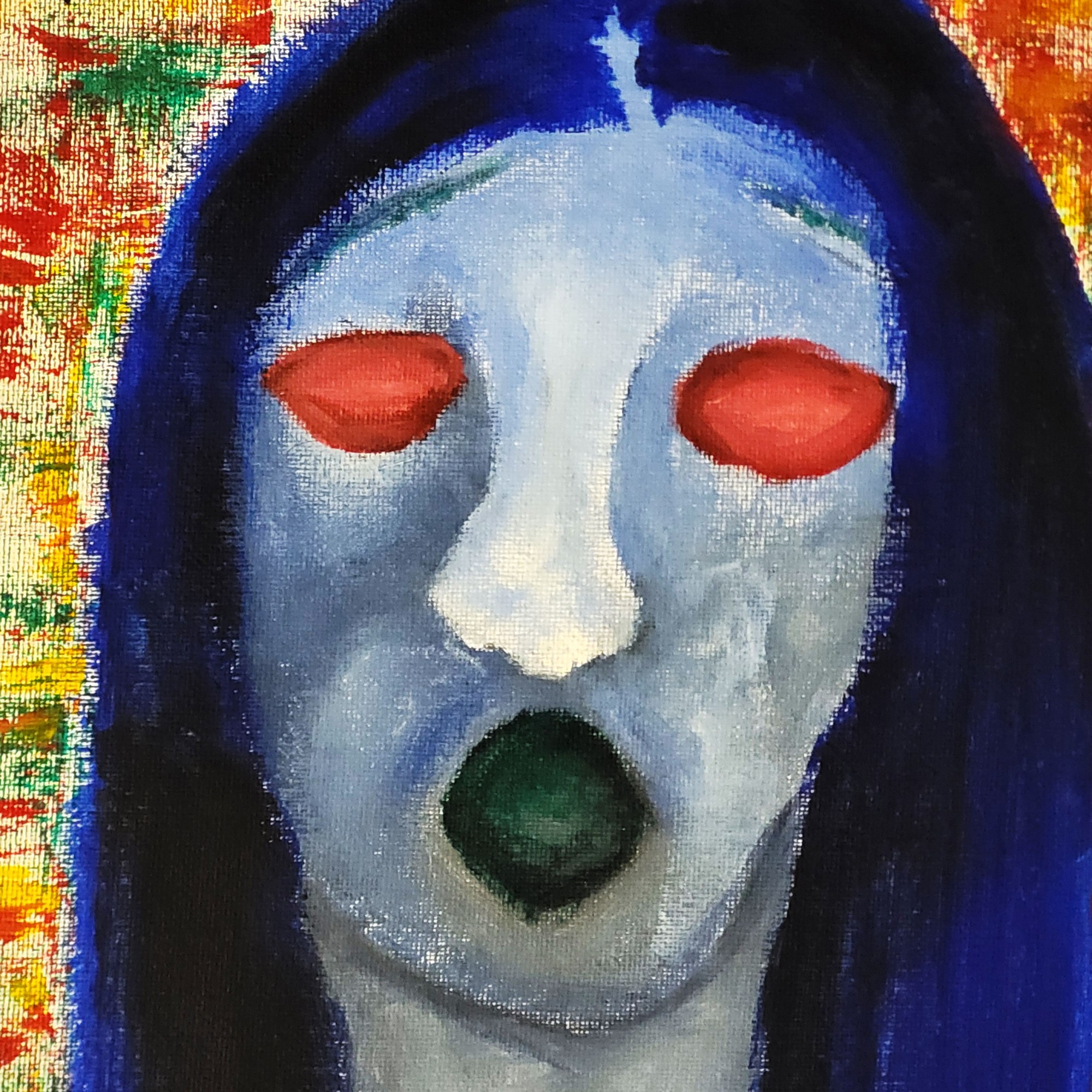 Screaming Essence: Oil paint on canvas This is an abstract portrait painting of a banshee demonesque woman screaming. https://lizzyprittyarts.com/product-category/artwork-by-name/screaming-essence/ https://fineartamerica.com/featured/screaming-essence-lizzy-pritty-arts.html https://lizzyprittyarts.threadless.com/designs/screaming-essence